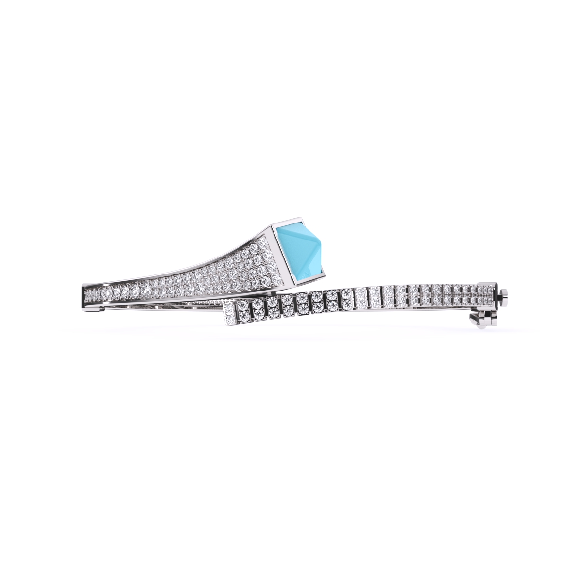 Attractive Pave Diamond Bypass Style Bracelet